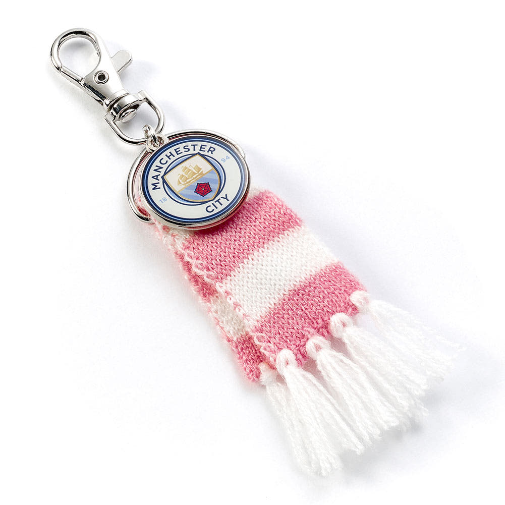 Manchester City FC Pink Bar Scarf Bag Charm Accessory