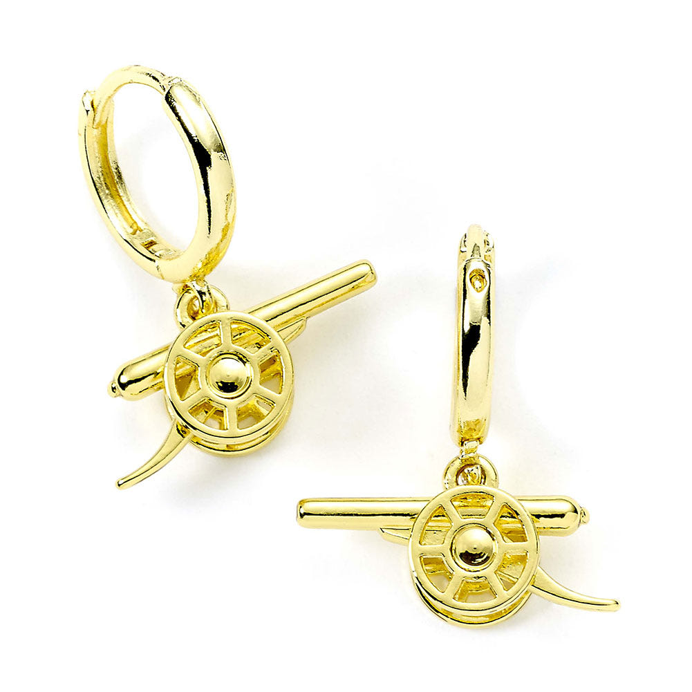 Arsenal FC Gold Finish Cannon Hoop Earrings