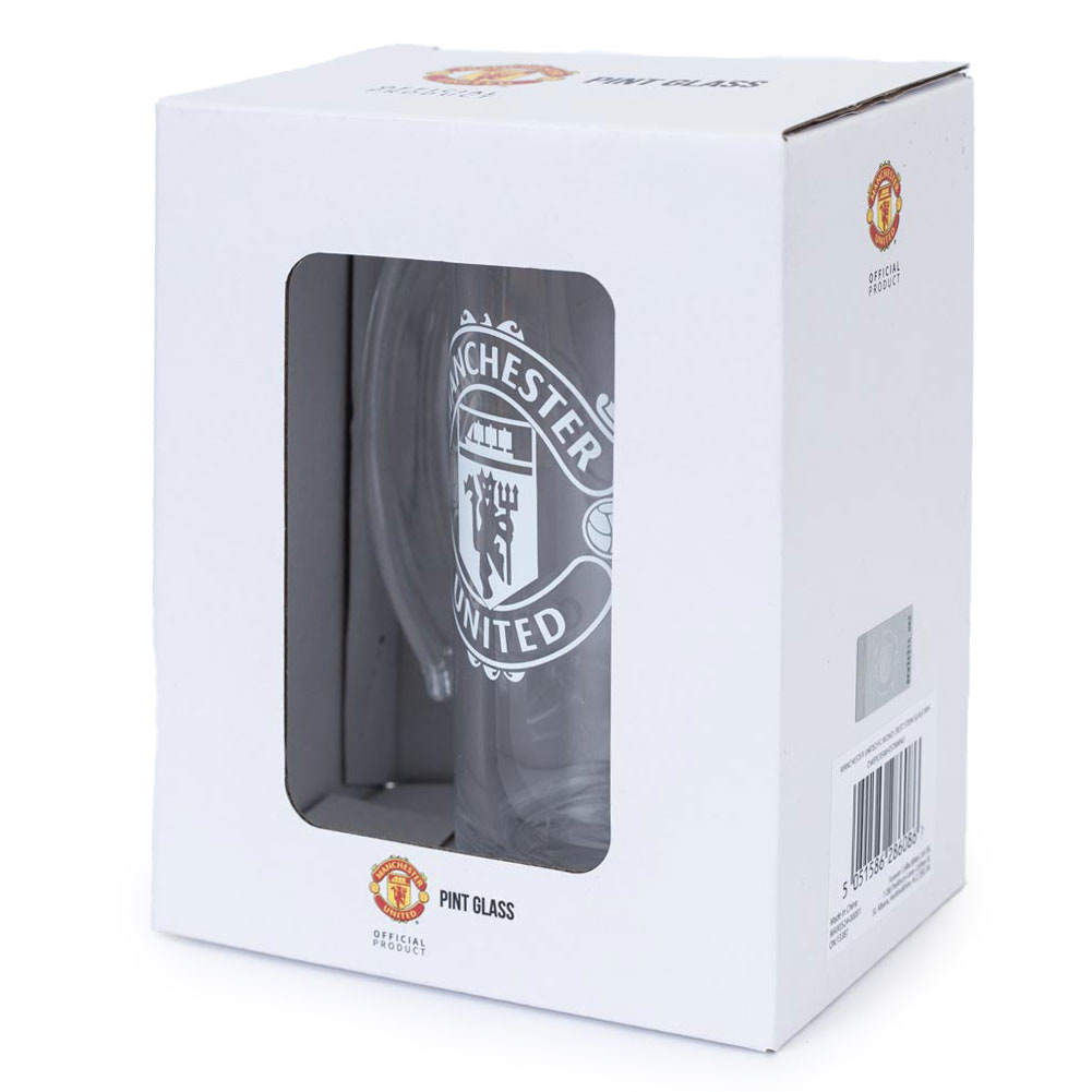 Manchester United FC Mono Crest Stein Glass Tankard