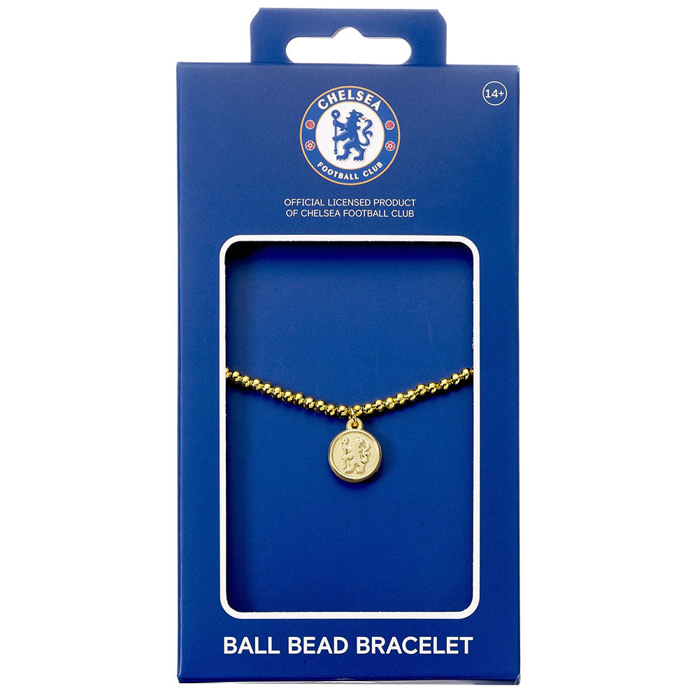 Chelsea FC Gold Finish Bead Bracelet