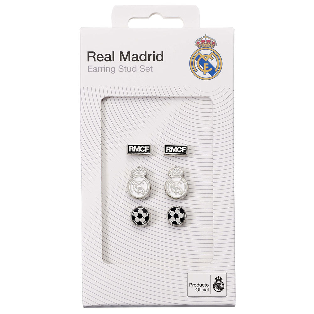Real Madrid CF Stud Earring Set Silver