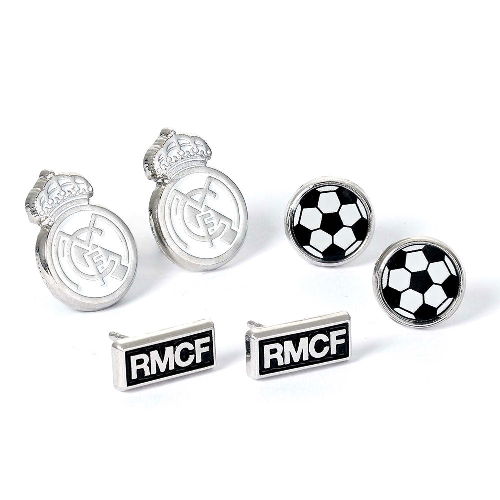 Real Madrid CF Stud Earring Set Silver