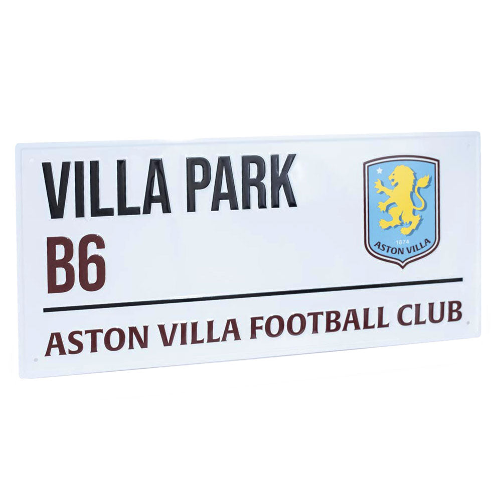 Aston Villa FC White Street Sign