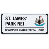 Newcastle United FC White Street Sign