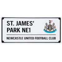 Newcastle United FC White Street Sign