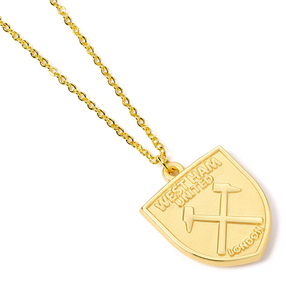 West Ham United FC Gold Finish Crest Necklace