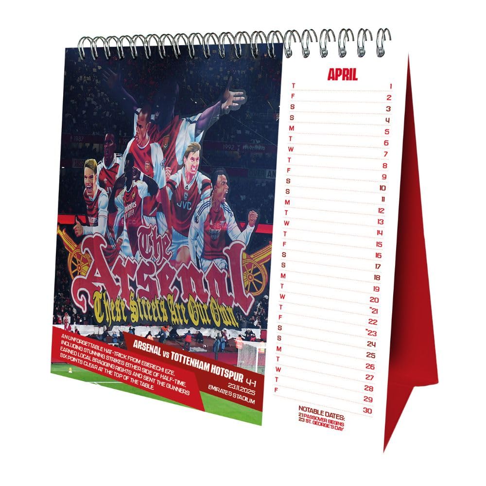 Arsenal FC Desktop Calendar 2027
