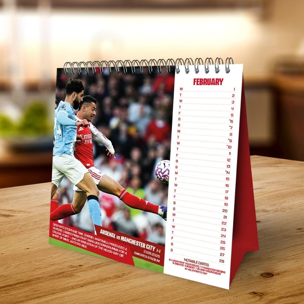 Arsenal FC Desktop Calendar 2027