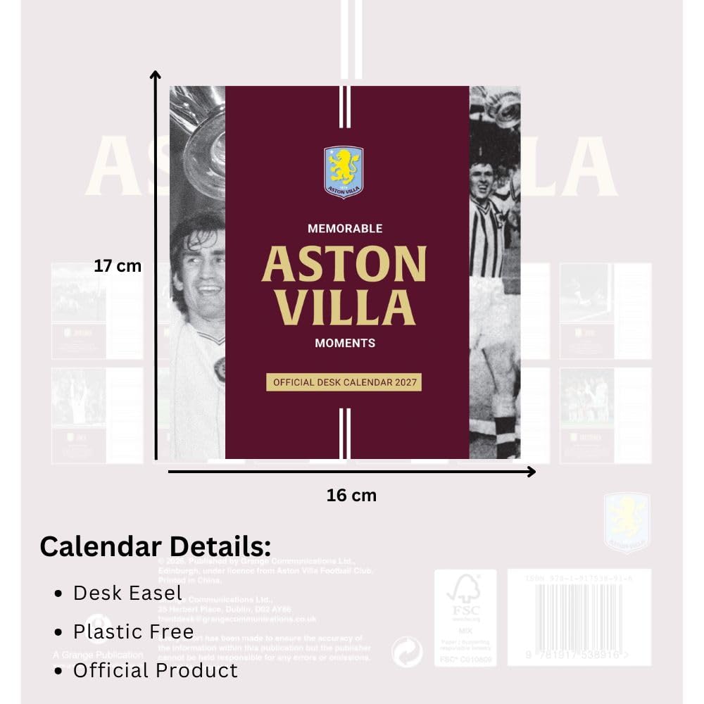 Aston Villa FC Desktop Calendar 2027