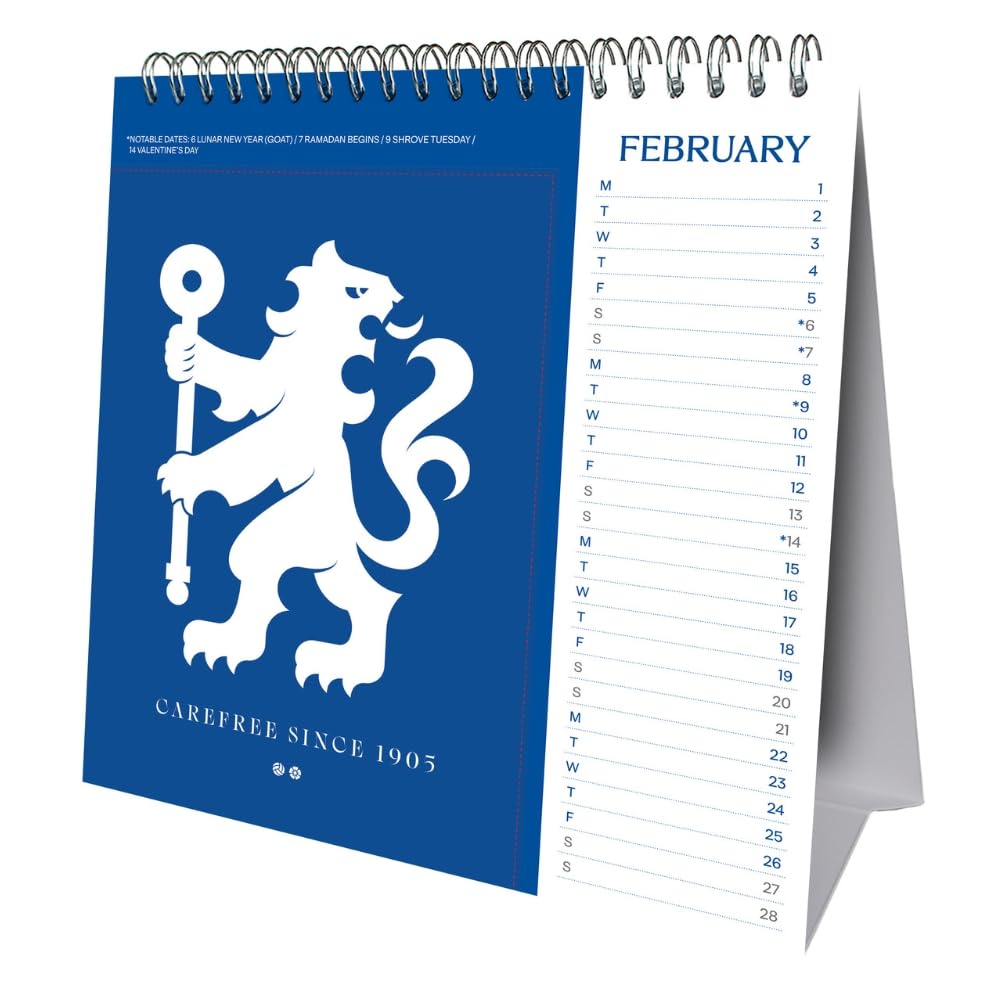 Chelsea FC Desktop Calendar 2027
