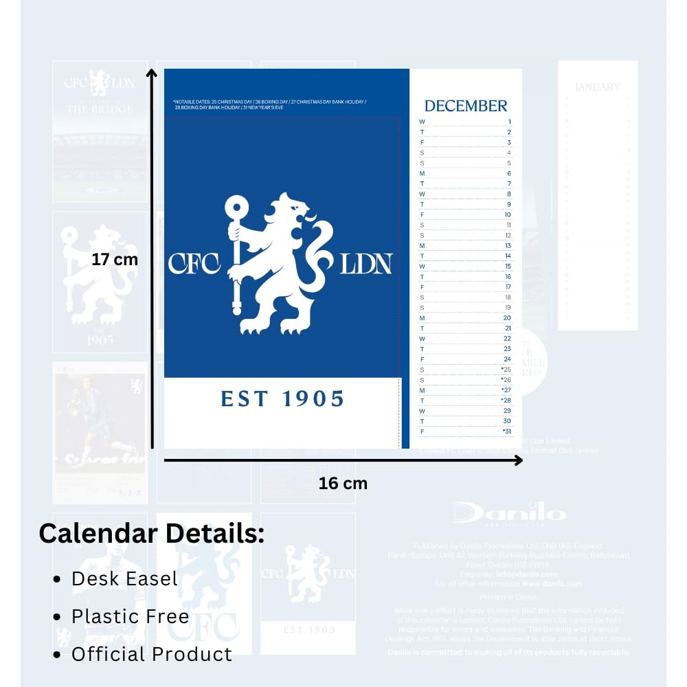 Chelsea FC Desktop Calendar 2027