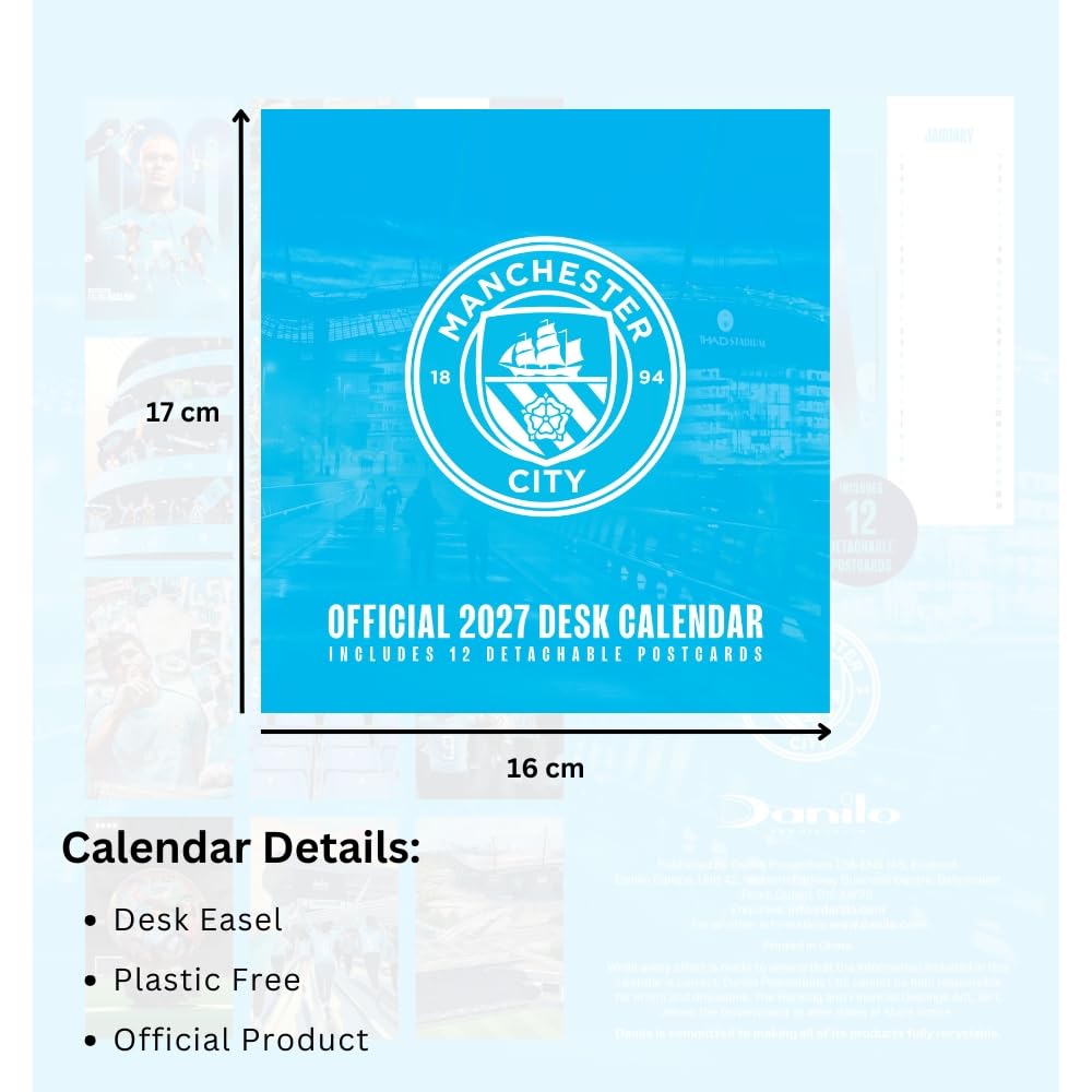 Manchester City FC Desktop Calendar 2027