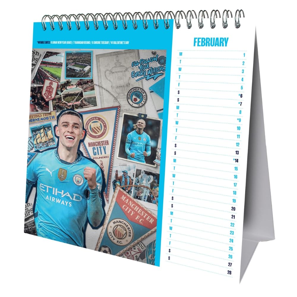 Manchester City FC Desktop Calendar 2027
