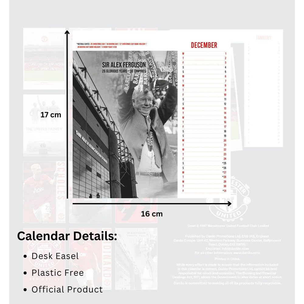 Manchester United FC Desktop Calendar 2027
