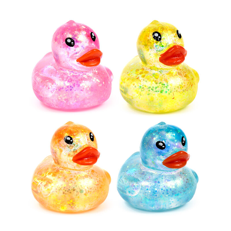 Stretchy Squeezy Fidget Toy - Glitter Duck