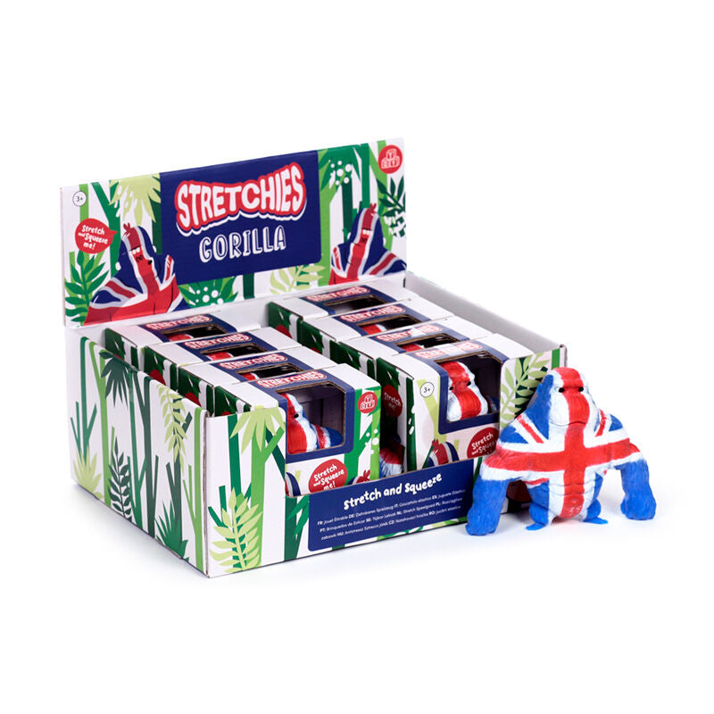 Stretchy Stress Fidget Toy - Union Jack Gorilla 9.5cm