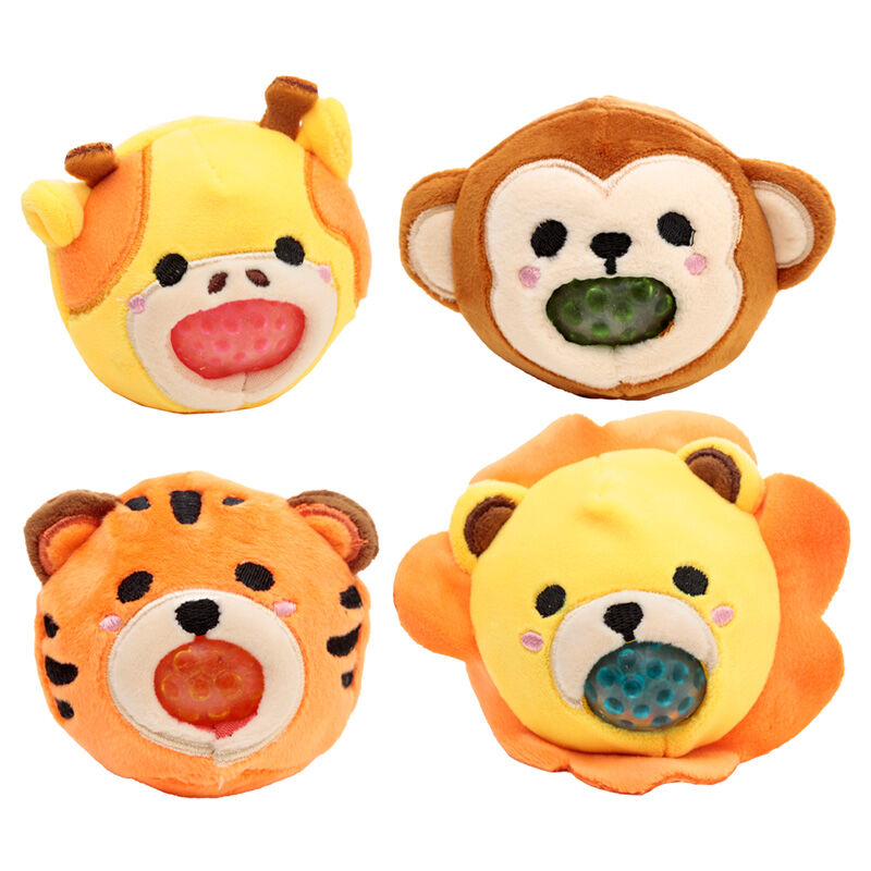 Queasy Squeezies Fidget Toy - Adoramals Zoo Lion, Giraffe, Monkey, Tiger