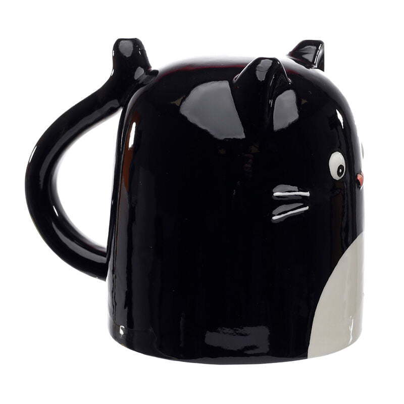 Novelty Upside Down Ceramic Mug - Feline Farm Cat