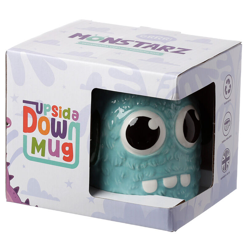 Novelty Upside Down Ceramic Mug - Blue Monstarz Monster