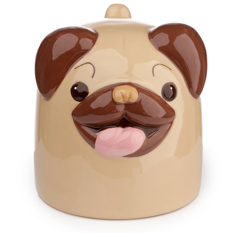Novelty Upside Down Ceramic Mug - Mopps Pug