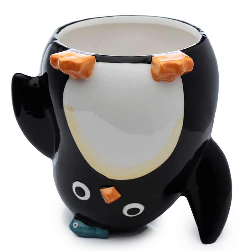 Novelty Upside Down Ceramic Mug - Huddle Penguin