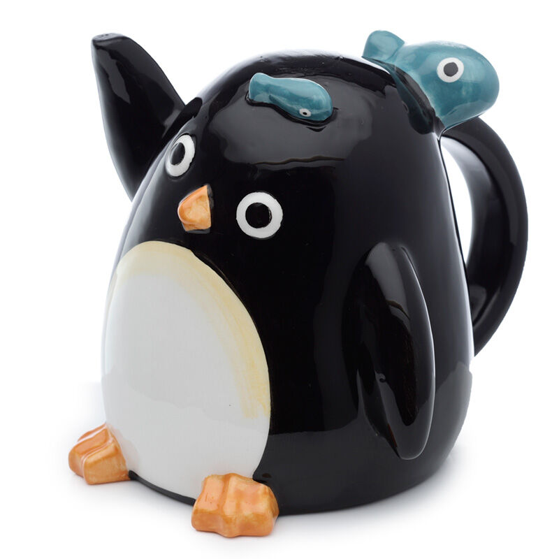 Novelty Upside Down Ceramic Mug - Huddle Penguin