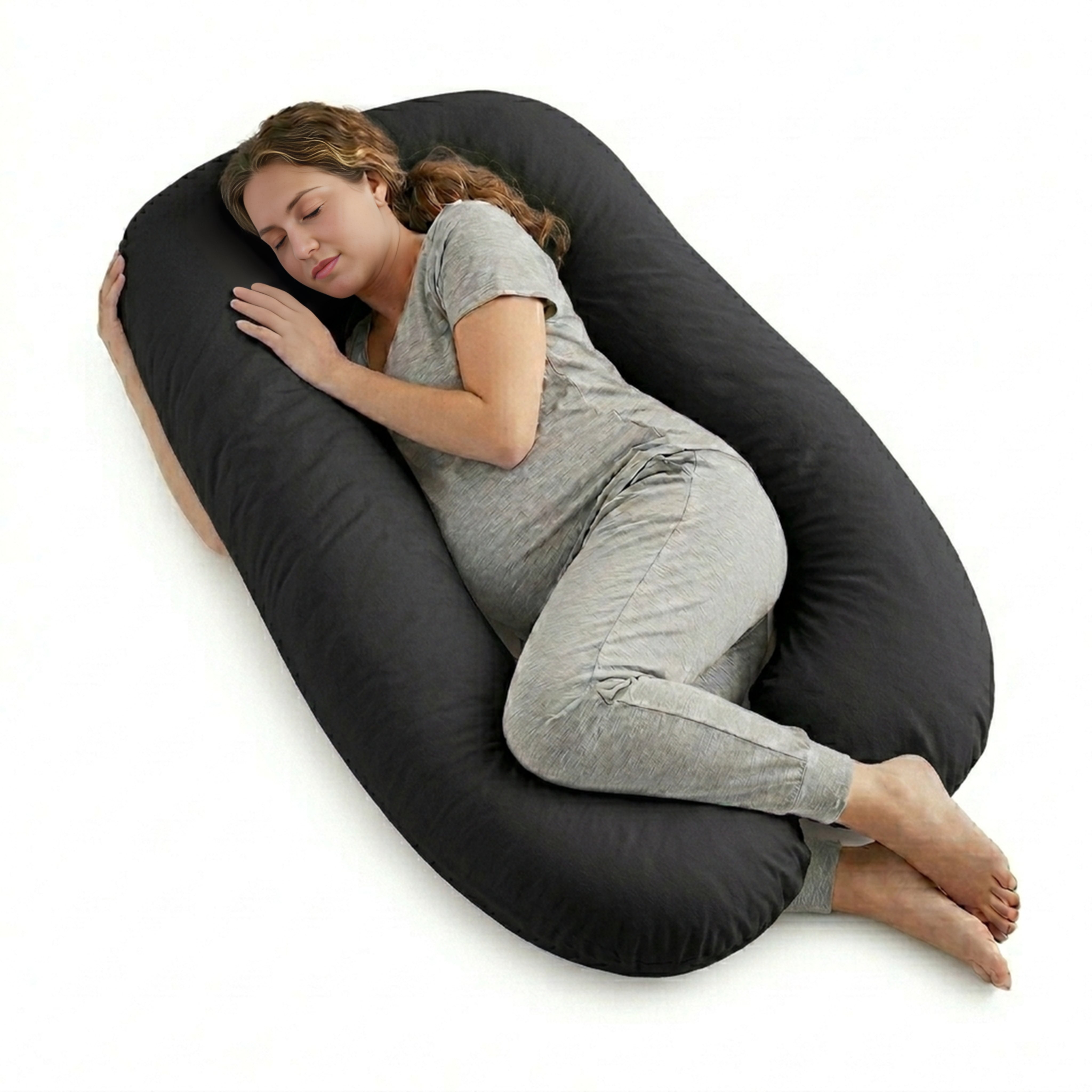 The U-Shaped Full Body Pregnancy Pillow Black