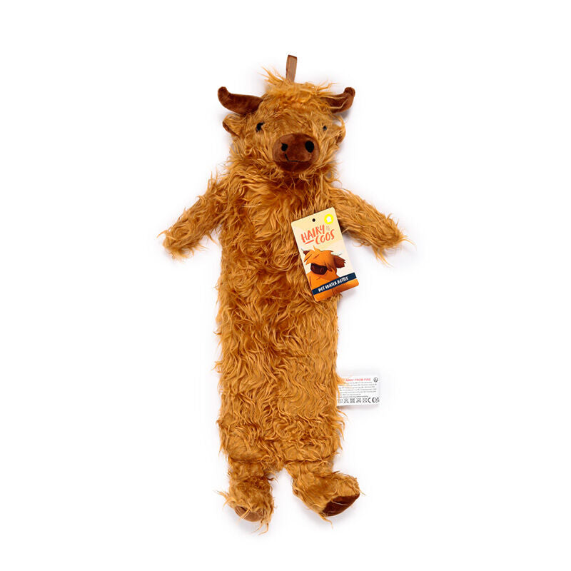 Hot Water Bottle with Plush Cover Long - Highland Coo