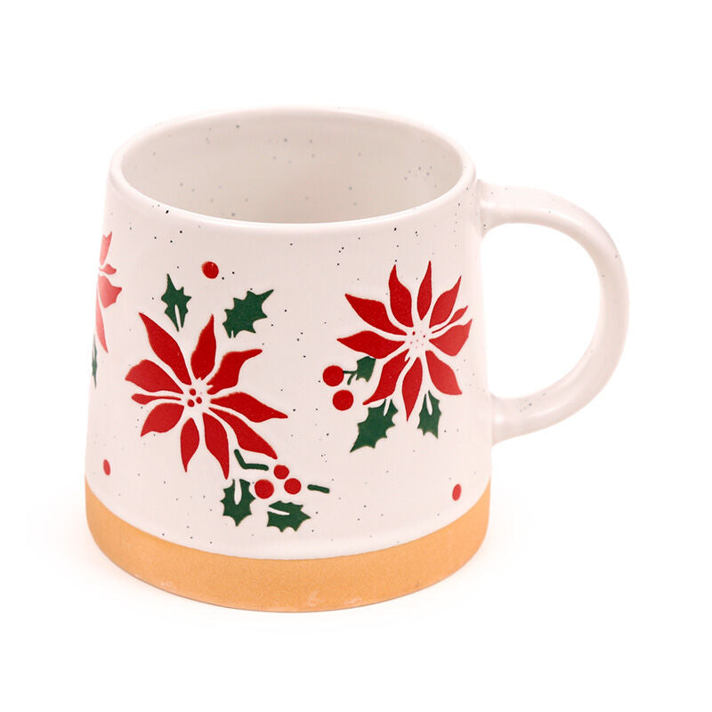 Stoneware Mug - Poinsettia