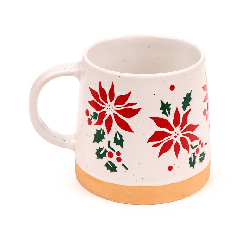 Stoneware Mug - Poinsettia