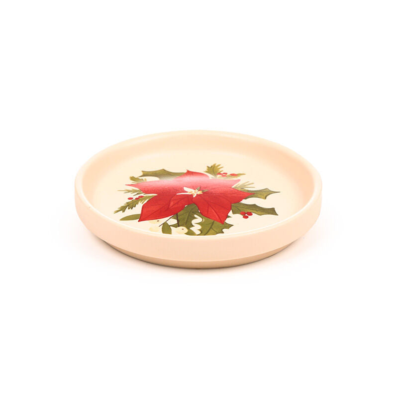 Porcelain Mug & Coaster Lid Set - Christmas Botanicals