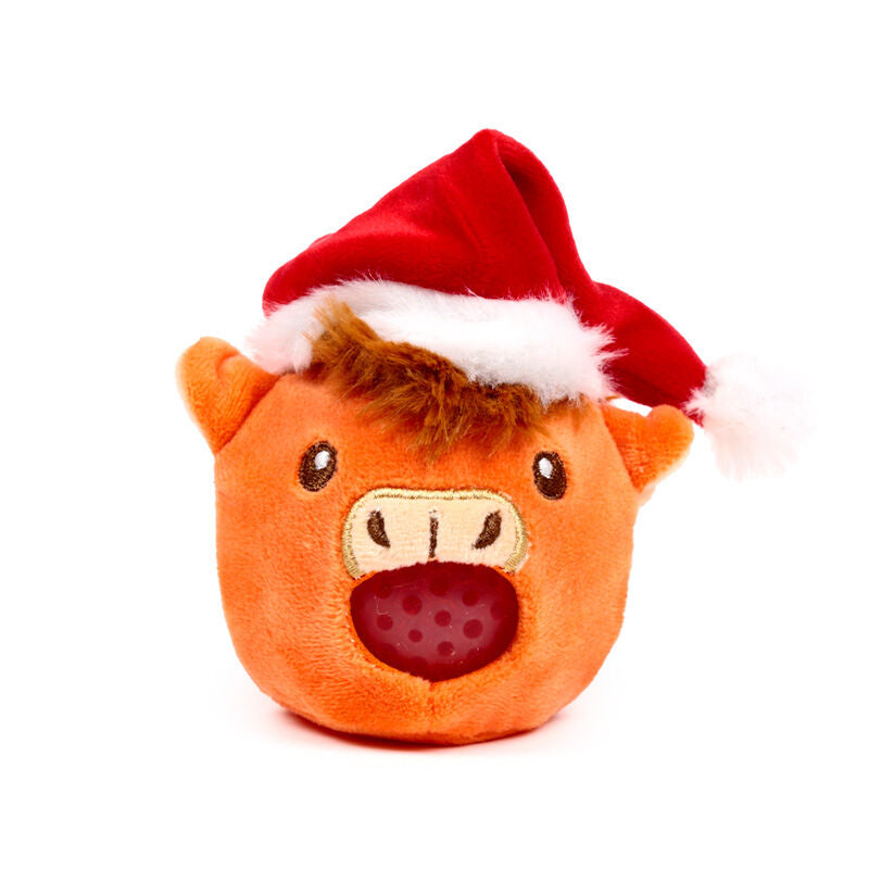 Queasy Squeezies Fidget Toy - Christmas Hat Highland Coo