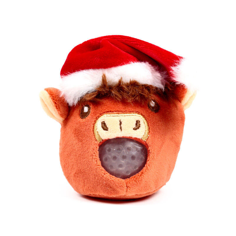 Queasy Squeezies Fidget Toy - Christmas Hat Highland Coo