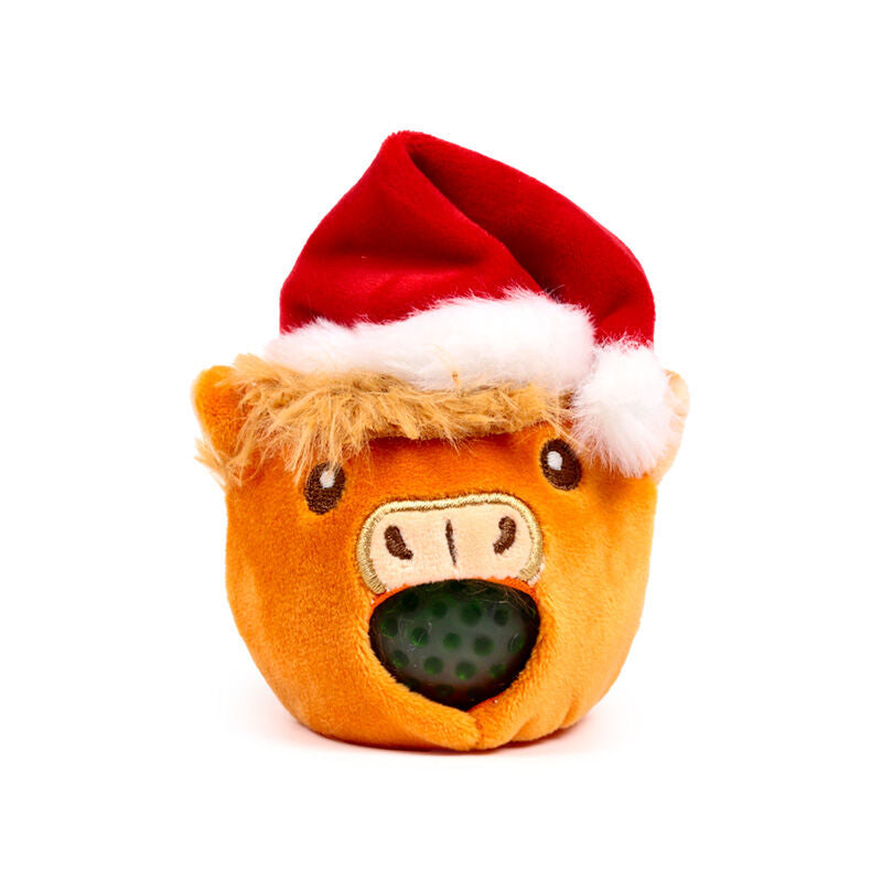 Queasy Squeezies Fidget Toy - Christmas Hat Highland Coo