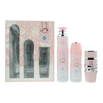 Lattafa Perfumes Yara Gift Set 100ml Eau de Parfum + 300ml Air Freshener + 200ml Perfumed Spray