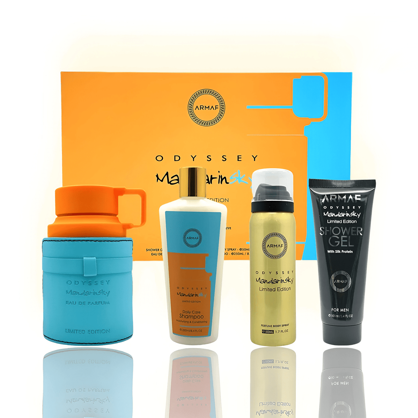 Armaf Odyssey Mandarin Sky Gift Set 100ml EDP + 250ml Shampoo + 100ml Shower Gel + 50ml Body Spray