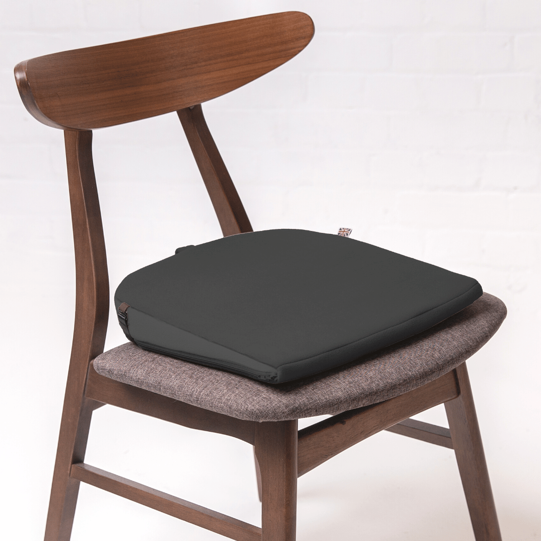 Seat Wedge Cushion for Car & Office Chair with Adjustable Strap Black