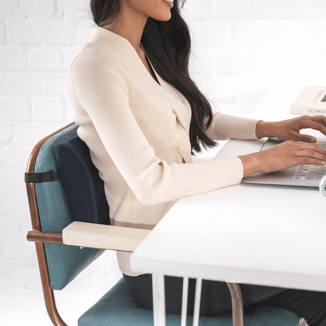 Strap-Adjustable Lumbar Love: Your Compact Solution to Office Comfort - Back Support