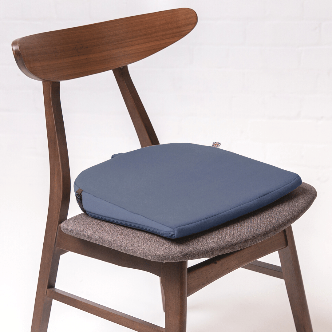 Seat Wedge Cushion for Car & Office Chair with Adjustable Strap Blue