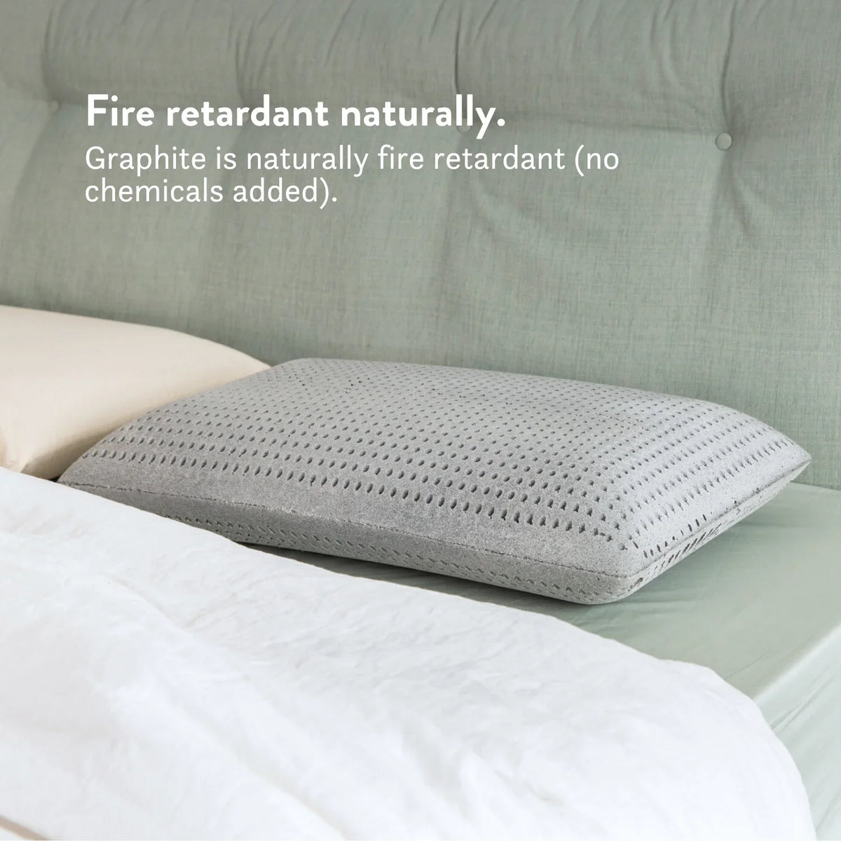 Natural Cooling Graphite Latex Pillow for Neck & Shoulder Support, OEKO-TEX Cotton