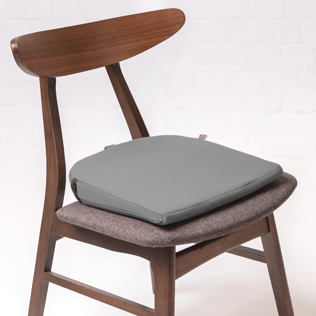Seat Wedge Cushion for Car & Office Chair with Adjustable Strap Grey