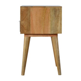 Grey Tweed Bedside with Open Slot Bedside Table