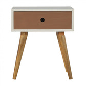 Mocha Bedside Table | White Solid Mango Wood
