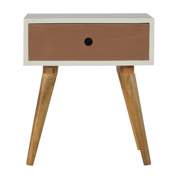 Mocha Bedside Table | White Solid Mango Wood