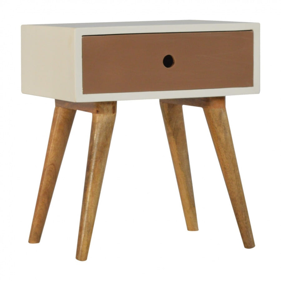 Mocha Bedside Table | White Solid Mango Wood