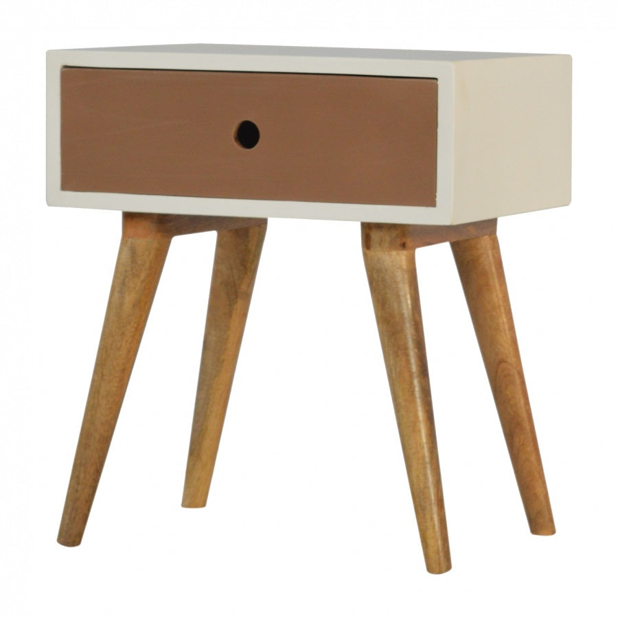 Mocha Bedside Table | White Solid Mango Wood