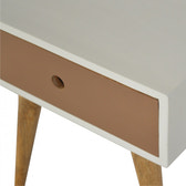 Mocha Bedside Table | White Solid Mango Wood