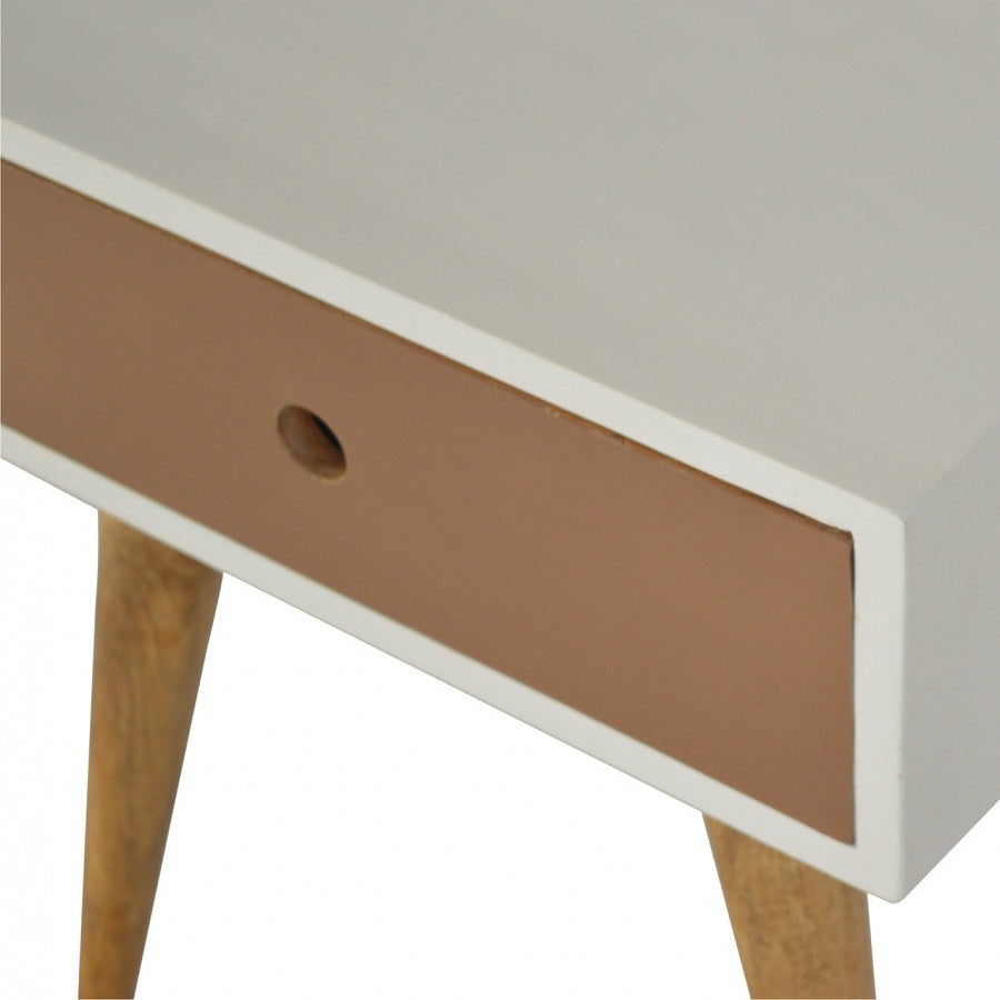 Mocha Bedside Table | White Solid Mango Wood