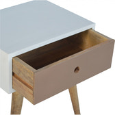 Mocha Bedside Table | White Solid Mango Wood