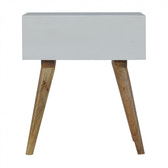 Mocha Bedside Table | White Solid Mango Wood